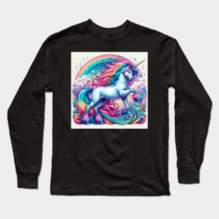 Unicorn Study - Fantasy AI Long Sleeve T-Shirt